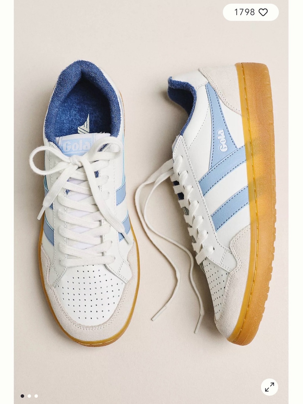 Gola Eagle '86 Sneakers White Light Blue Gum Sole Women's Size 7